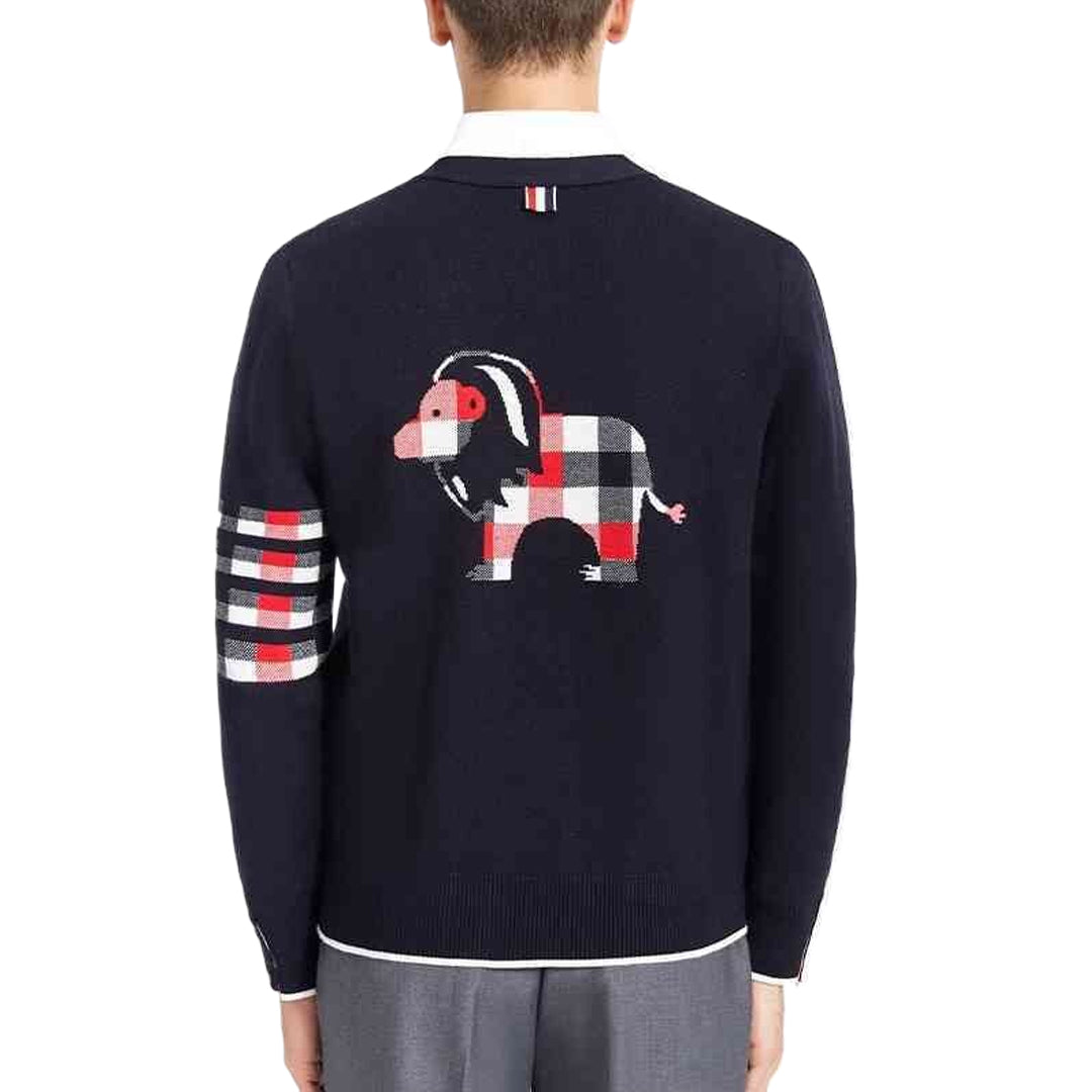 Classic Four-Bar Animal Sweater - 100% Cotton Made in Japan | Thom Browne